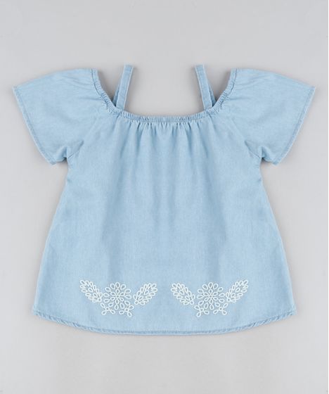 blusa infantil jeans