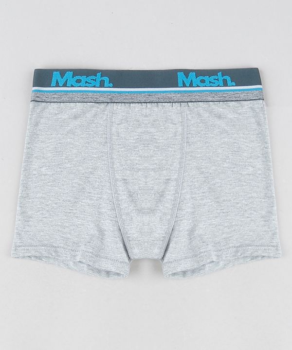 Cueca Boxer Masculina Mash em Microfibra Cinza Mescla G