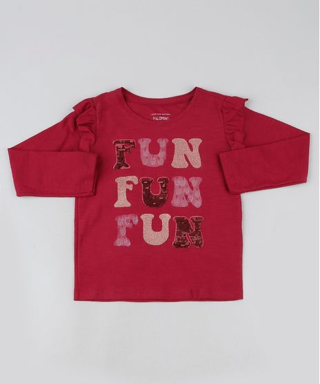 Blusa-Infantil-Com-Texto-e-Paete-Manga-Longa-com-Babado-Decote-Redondo-Vinho-9912440-Vinho_1