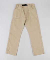 Calca-de-Sarja-Infantil-Reta-com-Bolsos-Bege-9945437-Bege_1