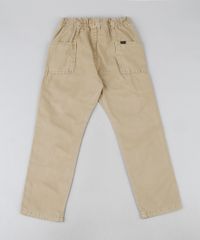 Calca-de-Sarja-Infantil-Reta-com-Bolsos-Bege-9945437-Bege_2