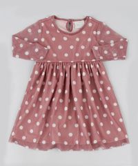 Vestido-Infantil-em-Tule-Estampado-de-Poa-Manga-Longa-Rose-9946881-Rose_1