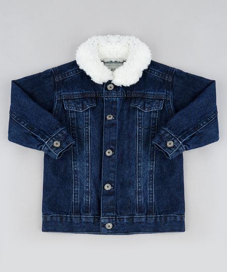 Jaqueta-Jeans-Infantil-com-Gola-de-Pelo-Azul-Escuro-9946409-Azul_Escuro_1