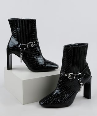 Bota-Feminina-Oneself-Croco-Salto-Alto-Cano-Curto-com-Fivela-Preta-9948239-Preto_1