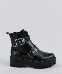 Bota-Feminina-Oneself-Cano-Curto-Choco-com-Tiras-e-Fivelas-Preta-9948235-Preto_2