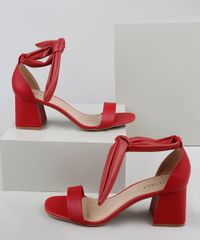 Sandalia-Feminina-Oneself-Salto-Baixo-Grosso-com-Tira-para-Amarrar-Vermelha-9948045-Vermelho_1