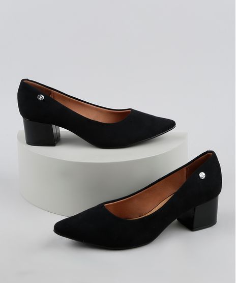 Scarpin-Feminino-Vizzano-Salto-Baixo-Bico-Fino-em-Suede-Preto-9947846-Preto_1