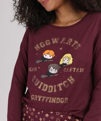 Pijama-Feminino-Harry-Potter-Grifinoria-Manga-Longa-Vinho-9928553-Vinho_3