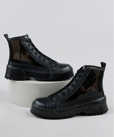 Bota-Coturno-Feminina-Oneself-com-Recorte-em-Vinil-Preta-9948234-Preto_1