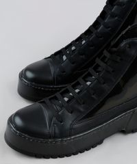 Bota-Coturno-Feminina-Oneself-com-Recorte-em-Vinil-Preta-9948234-Preto_3