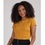 Blusa-Feminina--Respeite-Seu-Tempo--Manga-Curta-Decote-Redondo-Mostarda-9947756-Mostarda_1