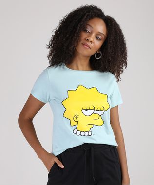 Blusa-Feminina-Lisa-Simpson-Manga-Curta-Decote-Redondo-Verde-Claro-9943564-Verde_Claro_1