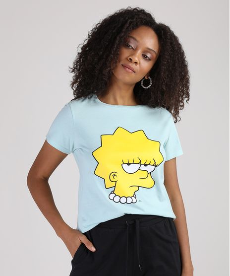 Blusa-Feminina-Lisa-Simpson-Manga-Curta-Decote-Redondo-Verde-Claro-9943564-Verde_Claro_1