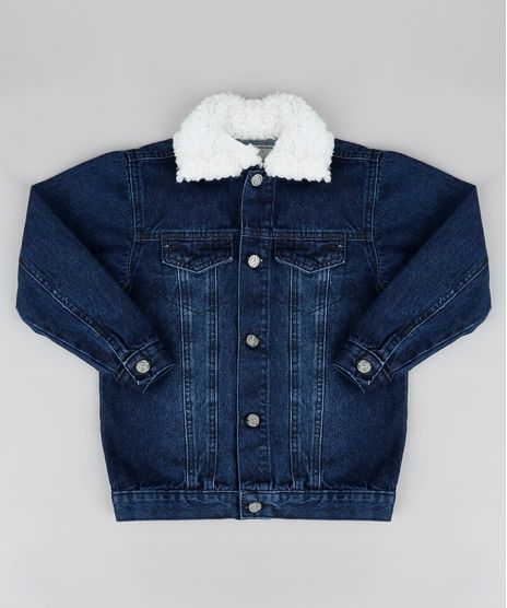Jaqueta-Jeans-Infantil-com-Gola-de-Pelo-Azul-Escuro-9946410-Azul_Escuro_1