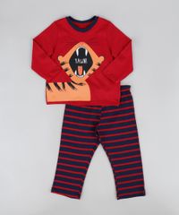 Pijama-Infantil-Tigre-Manga-Longa-Gola-Careca-Vermelho-9950738-Vermelho_1