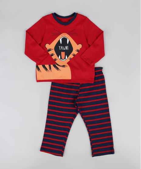 Pijama-Infantil-Tigre-Manga-Longa-Gola-Careca-Vermelho-9950738-Vermelho_1