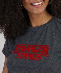 Blusa-Feminina-Stranger-Things-Manga-Curta-Decote-Redondo-Cinza-Mescla-Escuro-9943565-Cinza_Mescla_Escuro_5