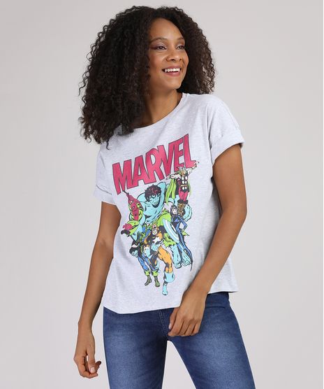 Blusa-Feminina-Marvel-Manga-Curta-Decote-Redondo-Cinza-Mescla-Claro-9894526-Cinza_Mescla_Claro_1
