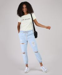 Blusa-Feminina-Friends-Manga-Curta-Decote-Redondo-Amarela-Claro-9943563-Amarelo_Claro_3