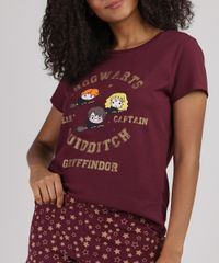 Pijama-Feminino-Harry-Potter-Grifinoria-Manga-Curta-Vinho-9928552-Vinho_4