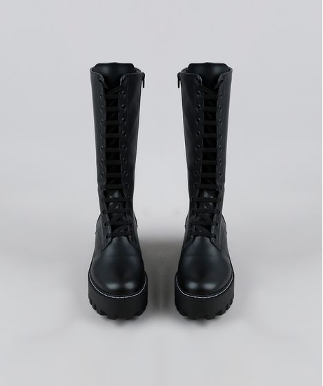 bota cano medio com cadarço