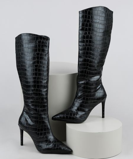 botas de salto alto e cano alto