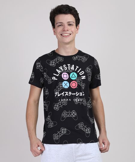 Camiseta-Juvenil-PlayStation-Manga-Curta-Preta-9899371-Preto_1