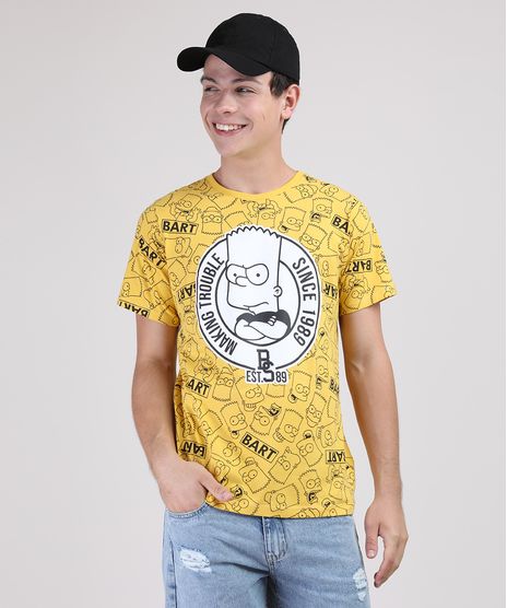 Camiseta-Juvenil-Bart-Simpsons-Estampada-Manga-Curta--Amarela-9541652-Amarelo_1
