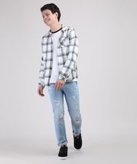 Camisa-Juvenil-em-Flanela-Estampada-Xadrez-com-Capuz-Manga-Longa-Branca-9807684-Branco_3