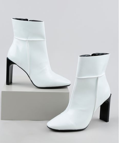 Bota-Feminina-Oneself-Salto-Alto-Cano-Curto-com-Recorte-Branca-9948253-Branco_1