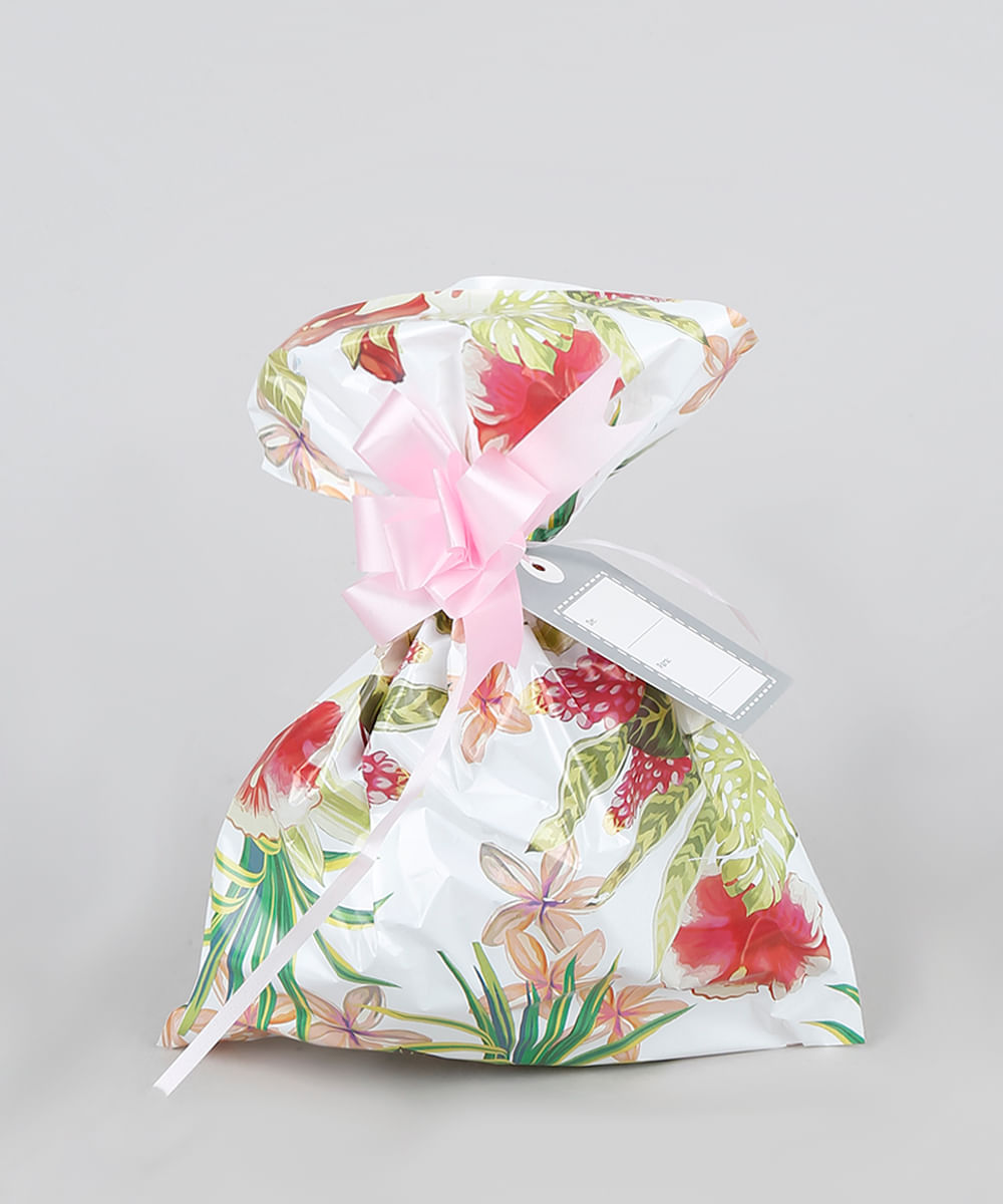 Kit de Embalagem para Presente Floral 60X90CM Off White