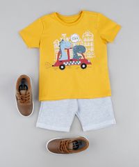 Camiseta-Infantil-Dinossauros-no-Carro-Manga-Curta-Amarela-9943043-Amarelo_3