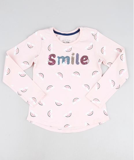 Blusa-Infantil-Smile-em-Paete-e-Arco-Iris-Manga-Longa-Rosa-Claro-9947199-Rosa_Claro_1