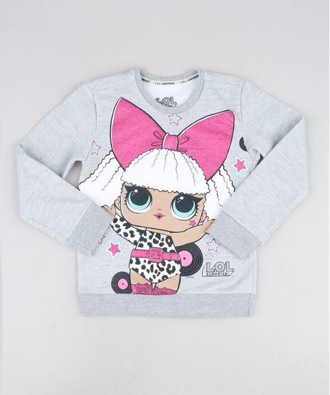 Blusao-de-Moletom-Infantil-LOL-Surprise-Cinza-Mescla-9943667-Cinza_Mescla_1