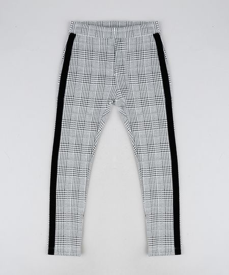 Calca-Legging-Infantil-Xadrez-com-Faixa-Lateral-Preta-9944575-Preto_1