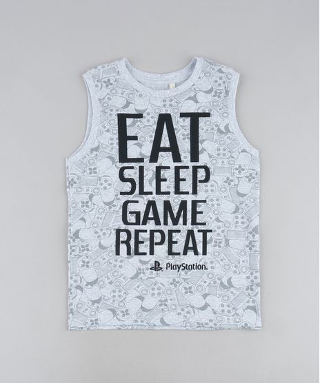 Regata-Infantil-Playstation-Estampada-Cinza-Mescla-Claro-9942968-Cinza_Mescla_Claro_1