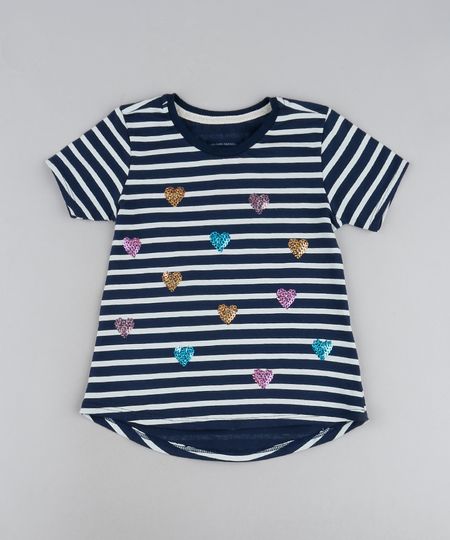 Blusa-Infantil-Listrada-com-Coracoes-de-Paete-Manga-Curta-Azul-Marinho-9946323-Azul_Marinho_1
