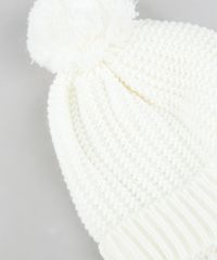 Gorro-de-Trico-Masculino-Canelado-com-Pompom-Branco-9834502-Branco_2