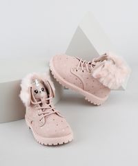 Bota-Coturno-Infantil-Molekinha-Cano-Curto-Estampada-de-Estrelas-com-Pelo-Rosa-Claro-9949104-Rosa_Claro_1