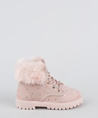 Bota-Coturno-Infantil-Molekinha-Cano-Curto-Estampada-de-Estrelas-com-Pelo-Rosa-Claro-9949104-Rosa_Claro_2