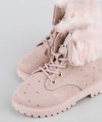 Bota-Coturno-Infantil-Molekinha-Cano-Curto-Estampada-de-Estrelas-com-Pelo-Rosa-Claro-9949104-Rosa_Claro_6
