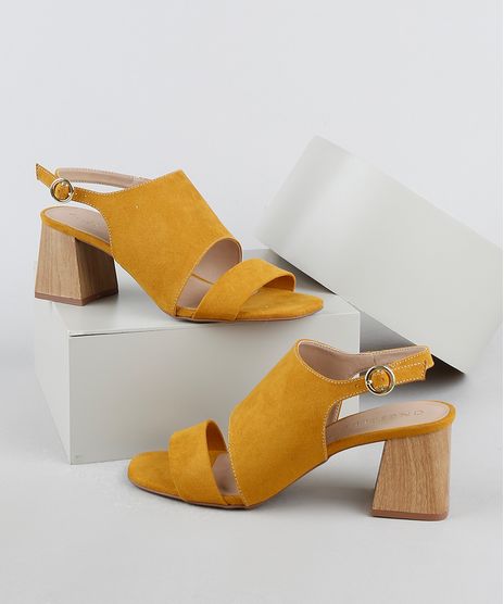 Sandalia-Feminina-Oneself-Salto-Grosso-Medio-Mostarda-9948285-Mostarda_1