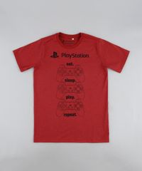 Camiseta-Juvenil-Playstation-Manga-Curta-Vermelha-9942950-Vermelho_1
