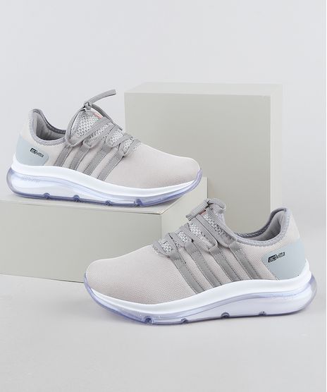 Tenis-Feminino-Actvitta-Knit-Running-com-Solado-Transparente-Cinza-Claro-9947314-Cinza_Claro_1