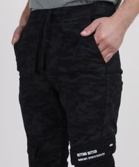 Calca-de-Sarja-Juvenil-Jogger-Estampada-Camuflada-com-Cordao--Preta-9886341-Preto_2