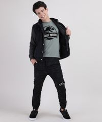 Camiseta-Juvenil-Jurassic-World-Manga-Curta-Verde-Militar-9876753-Verde_Militar_3