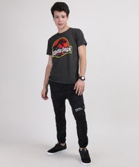Camiseta-Juvenil-Jurassic-Park-Manga-Curta-Cinza-Mescla-Escuro-9710562-Cinza_Mescla_Escuro_3
