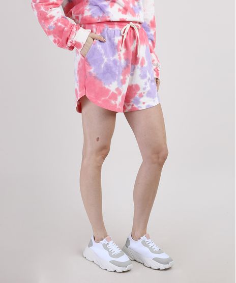 Short-de-Moletom-Feminino-Mindset-Running-Cintura-Alta-Estampado-Tie-Dye-com-Cordao-e-Bolsos-Multicor-9951151-Multicor_1