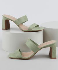 Tamanco-Feminino-Oneself-com-Tiras-em-Suede-Salto-Medio-Verde-9948206-Verde_1