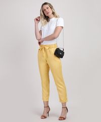 Calca-Feminina-Clochard-Cintura-Super-Alta-Alfaiatada-com-Faixa-para-Amarrar-Amarela-9950888-Amarelo_3